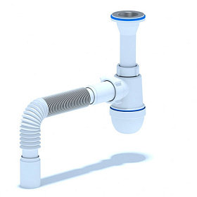 Сифон 1 1/4"х40 с гофрой 40х40 С2005