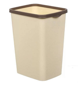 Контейнер для мусора пластик, 20 л, прямоуг, с фиксатором, сл кость, шоколад, Violet, Tandem, 842226