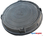 Люк канализационный круглый 46см садовый, серый (прочн. 0,7т)