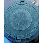 Люк канализационный полимер.песчан., тип "ЛМУ" зеленый (прочность 3т)