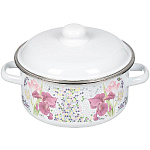 Кастрюля эмал.  4,0 л 1RB221М Мозаика белоснеж. цилин.