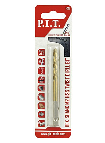 Сверло по металлу с шестигранным хвостовиком P.I.T. Ø3,2x90мм, 135°, HEX 1/4"(6,35мм) (AMED12-0302)