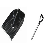 Лопата снеговая 440х360х170мм Снегирь, алюм. планка, алюм. чер. и V-ручка D32