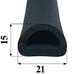 Уплотнитель-самокл. д/окон D50 Ultima 21х15мм черный (д/щелей 8-14мм) 