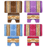 Набор ковриков д/ванной и туалета 50х80см+50х40см Полосатые, полиэстер