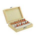 Набор фрез по дереву P.I.T. 15шт, хвостовик 8 мм, деревянный кейс (ACTW09-015X)