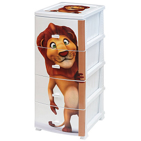 Комод 4-х секционный Лев белый РП-451