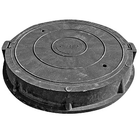 Люк канализационный полимер.песчан., тип "Л" черный (прочность 3т)