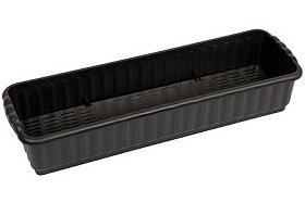 Ящик для цветов с дренажной  решеткой (черный)