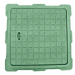 Люк канализационный квадрат. 46х46 садовый, зеленый (прочн. 0,7т)