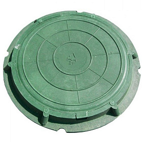 Люк канализационный круглый 46см садовый, зеленый (прочн. 0,7т)