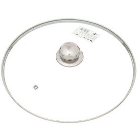 Крышка для посуды стеклянная 30см Danika, металл. обод, кнопка металл. НА236