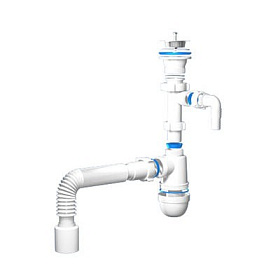 Сифон Ани 1 1/2"х40 с гибкой трубой 40х50 с овт. с/м С0310