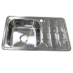 Мойка д/кухни  врезная, 78х48 левая, 0,8 мм, глубина 180 мм + большой сифон (7848L)