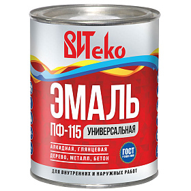Эмаль белая ПФ 115 ВИТЕКО  0,8 кг.