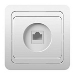 Розетка телефонная 1-м белая с/у "CLASSIC" 4Р4С 