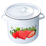 Кастрюля эмал.  9,0 л 1с200с  с рис.